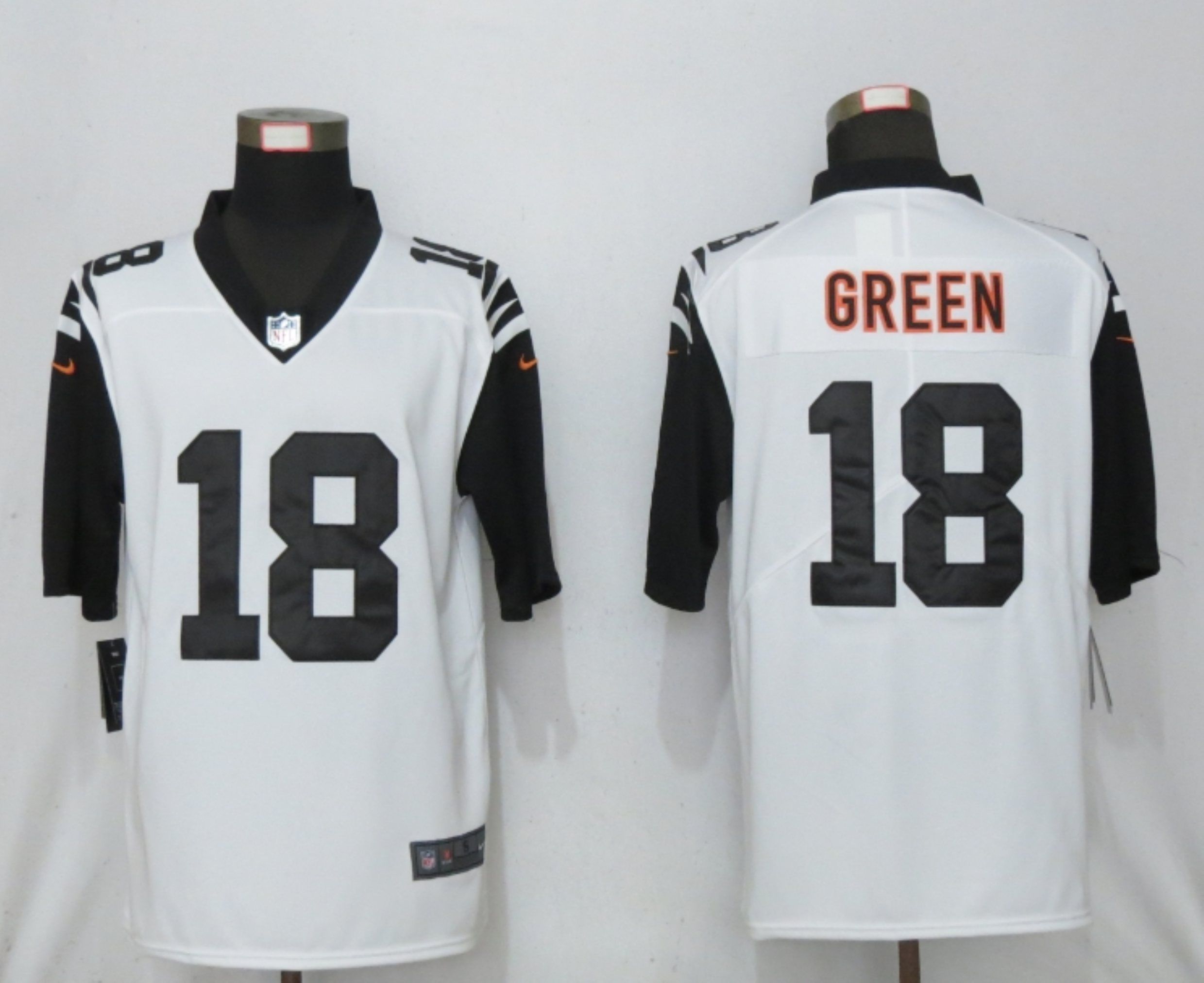 Men Cincinnati Bengals #18 Green White 2nd Alternate Vapor Limited Nike NFL Jersey